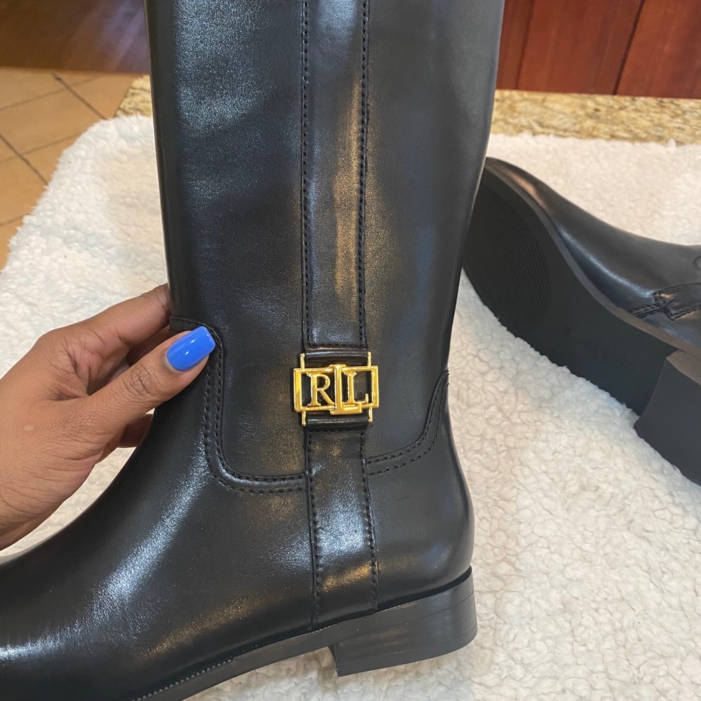 Ralph Lauren birdie calfskin boot (black)